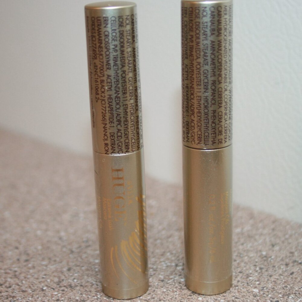 2 x Stila HUGE Extreme Lash Black Mascara 0.2oz / 6mL Travel Size = 0.4oz